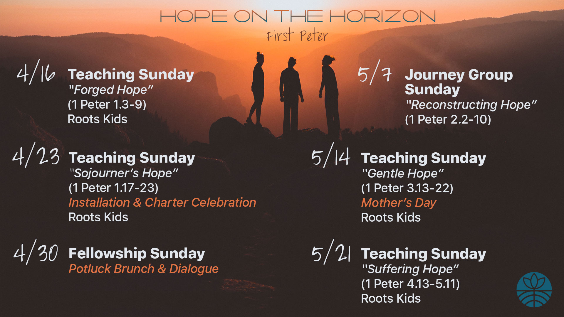 Hope on the Horizon Calendar